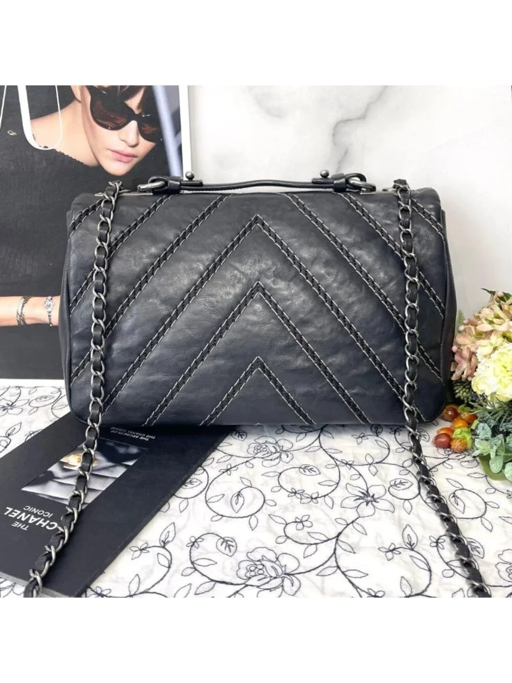 Chanel Double Flap 2-Way Chez Blanc